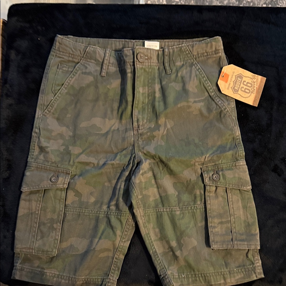 Route 66 Olive Green Cargo Shorts